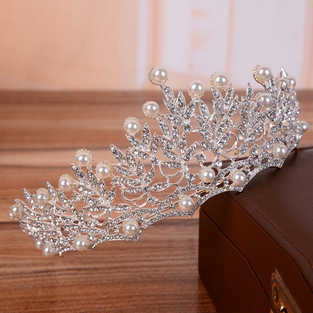 Elegant Silver Pearl Tiara